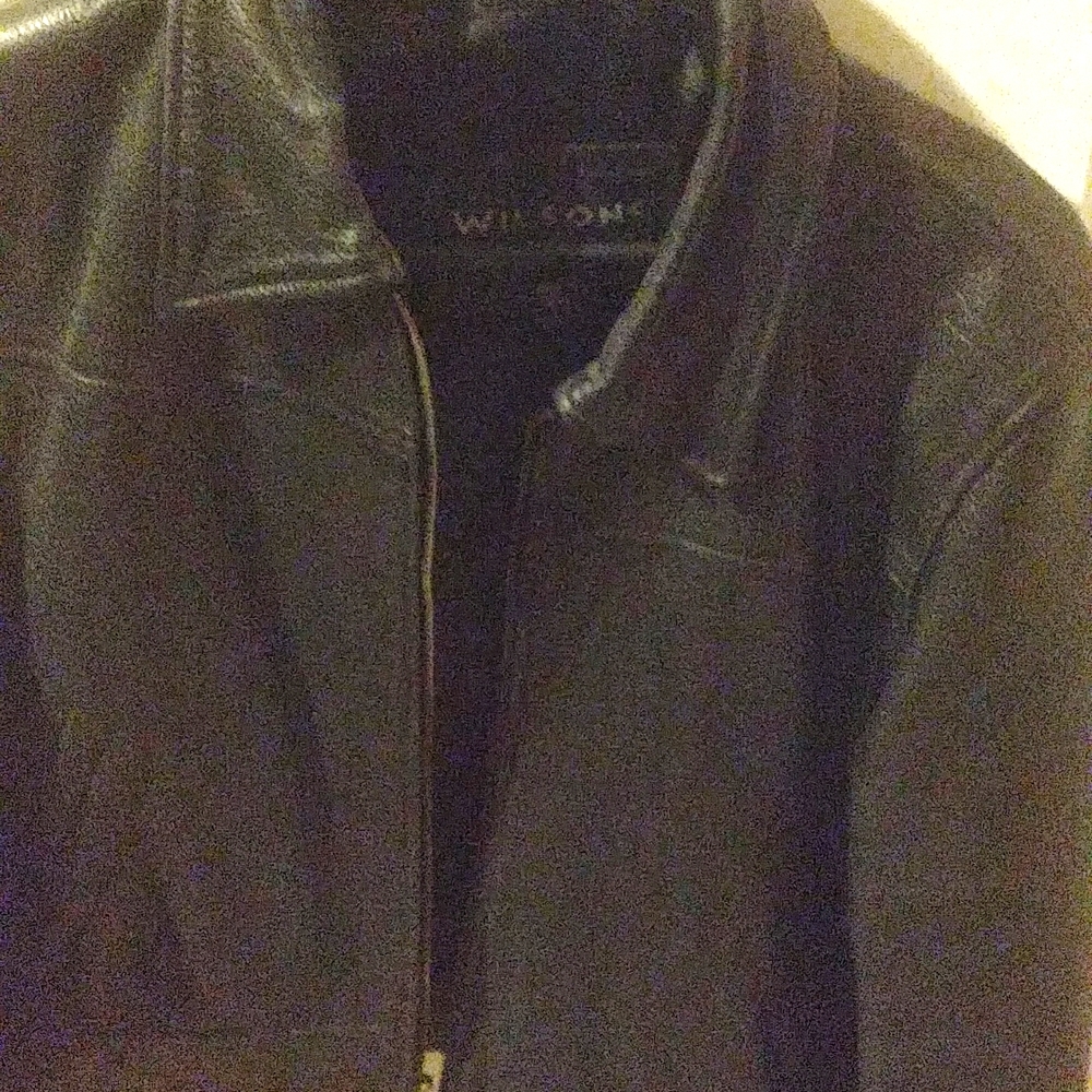 Ladies leather jacket (Wilson's leather store) size is Large black